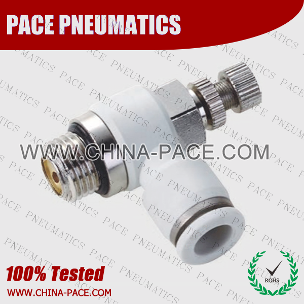 G Thread Air flow control valve, Speed controller, push in fittings, pneumatic fittings, one touch fittings, push to connect fittings, air fittings